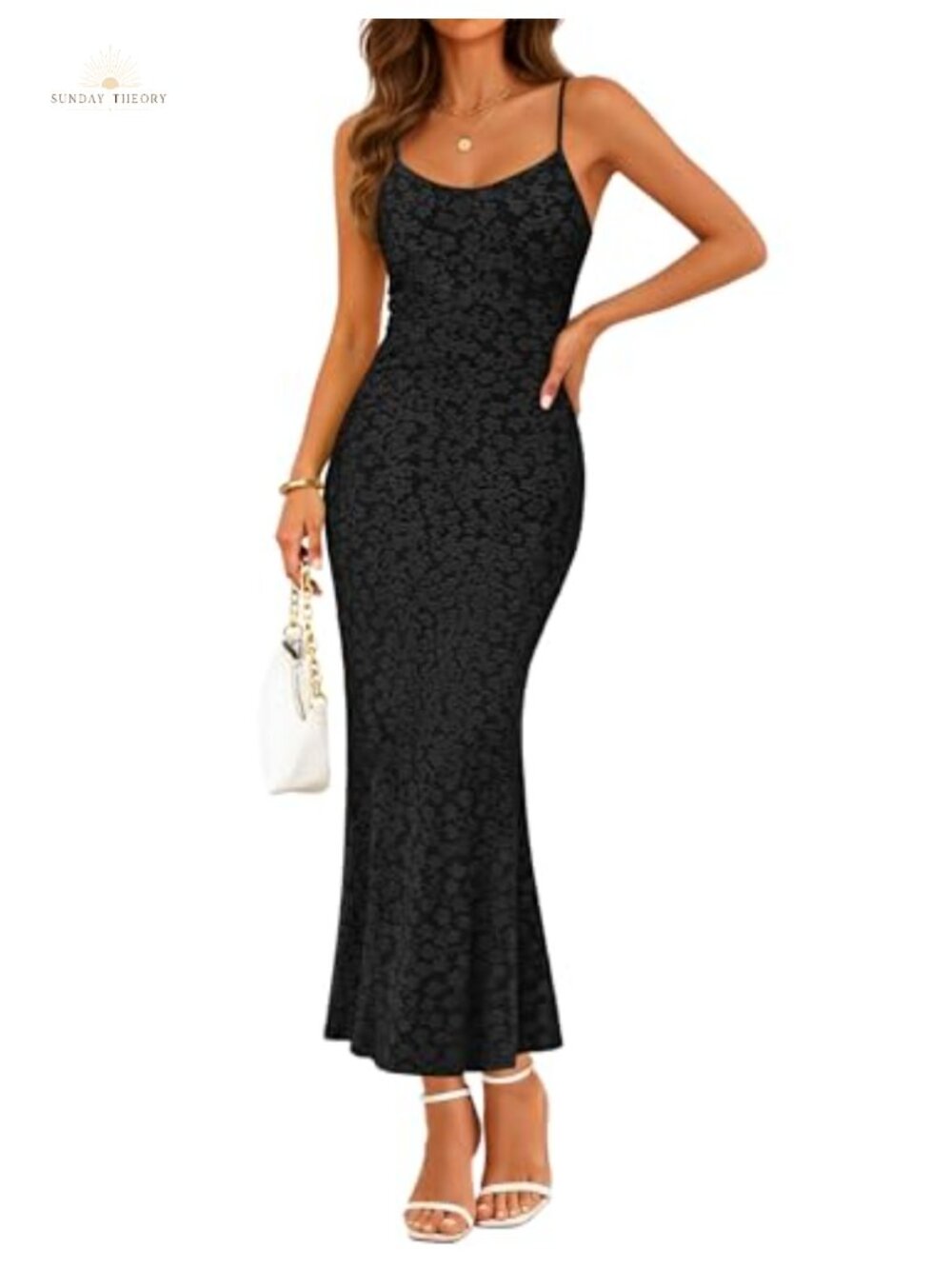 Floral Sleeveless Square Neck Bodycon Midi Dress
